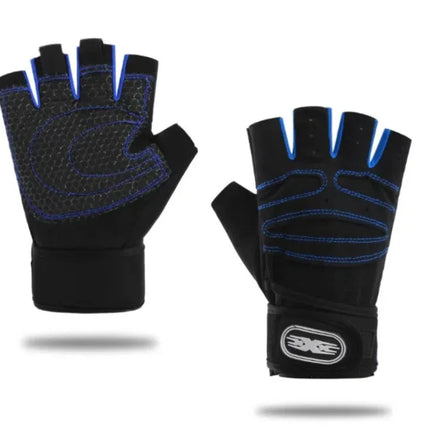 Guantes de ciclismo fitness con protección para muñecas guantes de medio dedo. - tugranalmacen.com