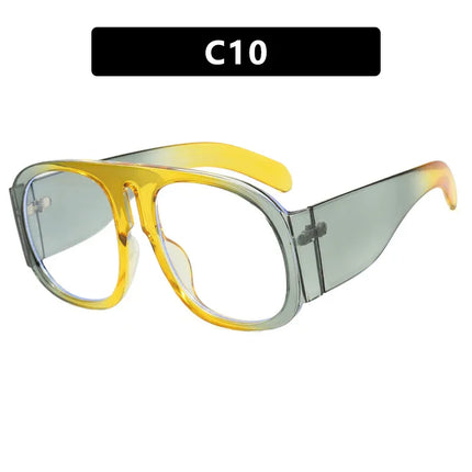 Gafas Espejo plano estilo piloto retro, montura grande con protección contra la luz azul. - tugranalmacen.com