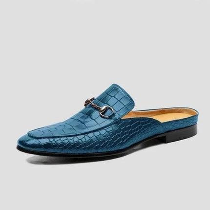 Zapatos de cuero hombre con punta cuadrada y tacón bajo