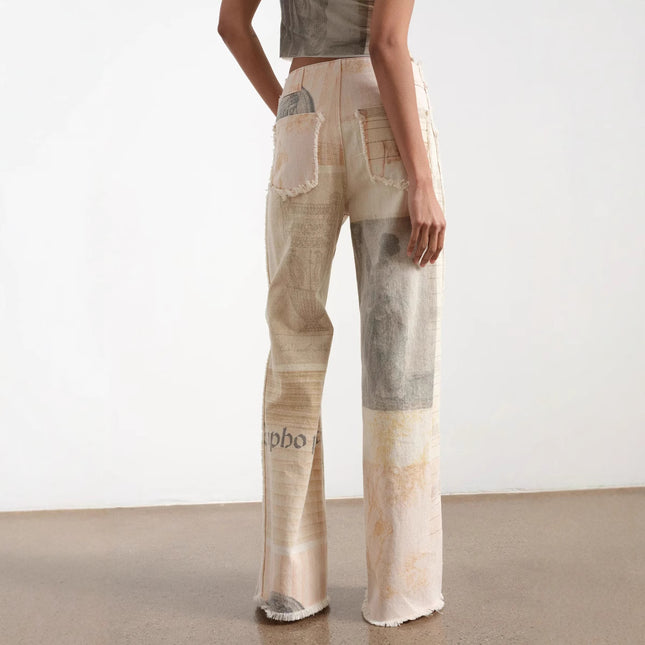Pantalones vaqueros retro anchos blancos