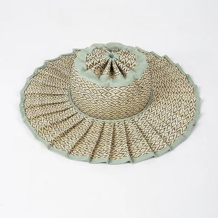Sombrero de sol ala ancha en fibra vegetal para verano