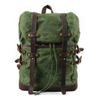 Mochila de lona impermeable para hombre con compartimentos múltiples