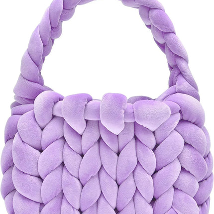 Bolsa de cartero tejida a mano con hilo hilado y núcleo de terciopelo de cristal. - tugranalmacen.com