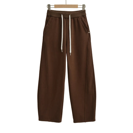 Pantalones anchos y sueltos de cintura alta, elástica y cordón ajustable - tugranalmacen.com