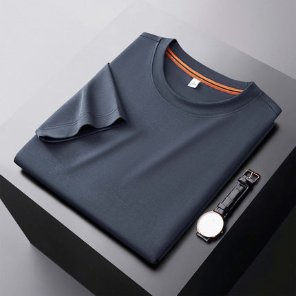 Camiseta básica de cuello redondo para hombre - Algodón suave y cómoda color azul