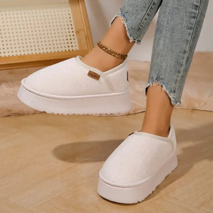 Botas de plataforma invierno vintage mujer beige, material textil, estilo casual, suela gruesa blanca