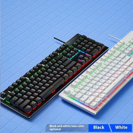 Cracked K880 Hot Swappable Mechanical Keyboard, Esports Game, Green Axis Office Computer Keyboard, Wired Mechanical Keyboard - tugranalmacen.com