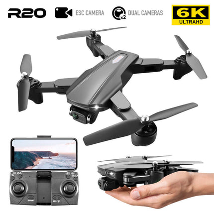 Dron R20 con GPS y cámara HD dual 4K-6K + seguimiento
