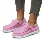 Mocasines de lona con punta redonda en color neutro