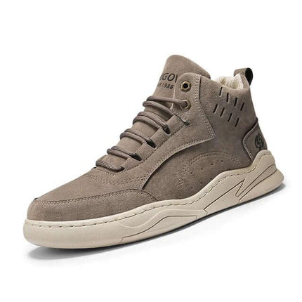 Zapatillas casual de ante vegano para hombre en color caqui