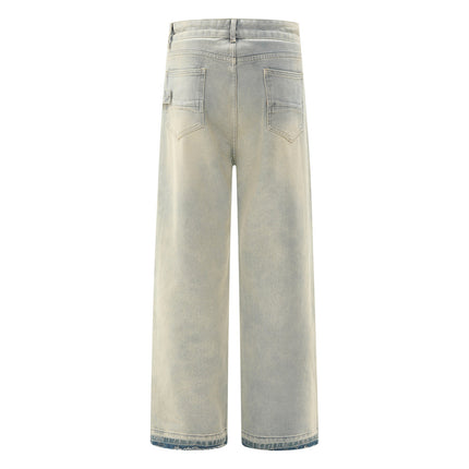 Jeans sueltos hombre color barro amarillo estilo urbano