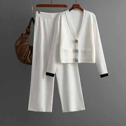 Conjunto de top y pantalón ancho informal