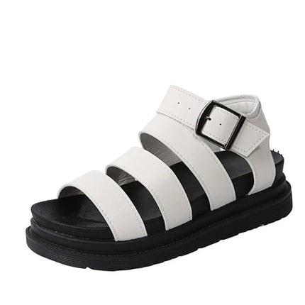 Sandalias de plataforma negras con hebilla