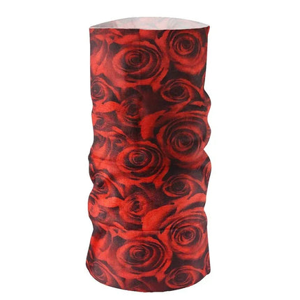Bandana Multifuncional - Proteccion UV Deportiva Rosas Rojas