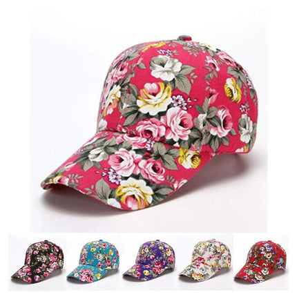 Gorra de béisbol floral roja