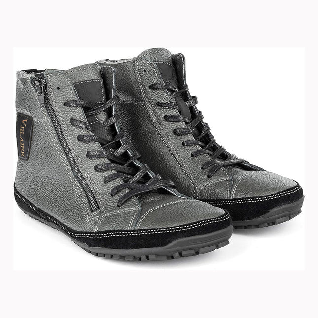 Botas de invierno unisex con forro de terciopelo y cremallera lateral