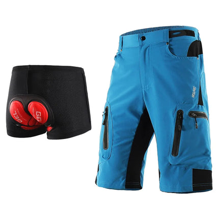 Pantalones cortos para Ciclismo MTB - Descenso color Azul Claro con Culotte