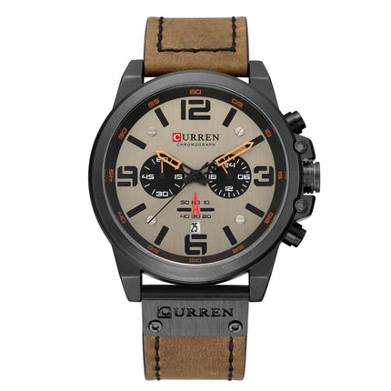 Men's Watch Sports Six Pin Quartz Watch Calendar Men's Watch Waterproof Belt Watch - tugranalmacen.com