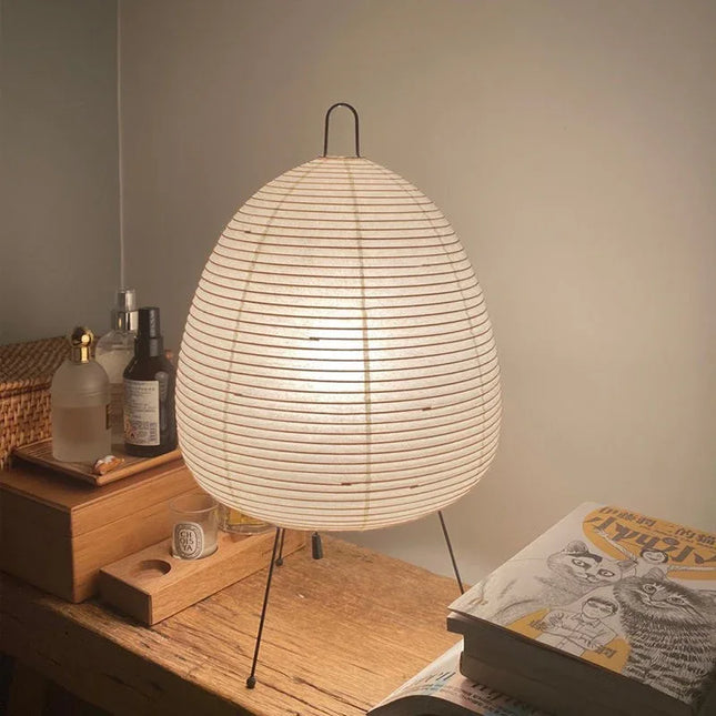 Lámpara de mesa de papel de arroz retro japonesa estilo wabi sabi - tugranalmacen.com