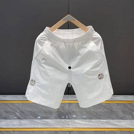 Pantalones cortos bordados de poliéster para hombre