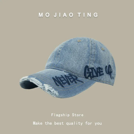 Gorra 'Never give Up' color azul