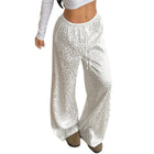 Pantalones largos jacquard blancos