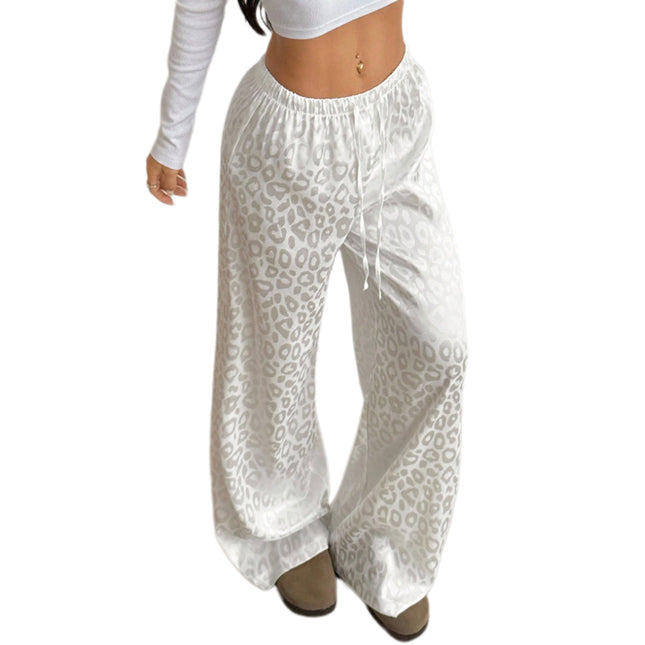 Pantalones largos jacquard blancos