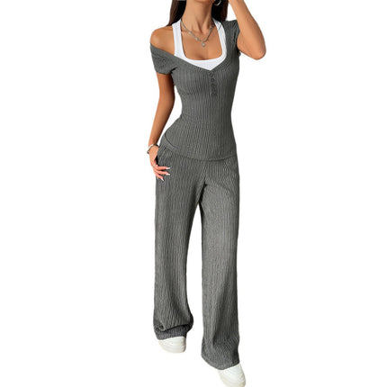 Conjunto deportivo gris para mujer