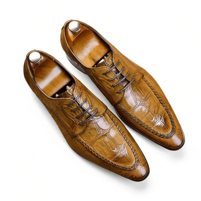 Zapatos Oxford de cuero marrón