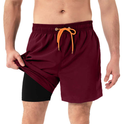 Pantalón de playa 2 en 1 de secado rápido para hombre