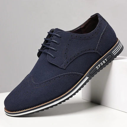 Fashionable men's white sole widened carved leather shoes for men - tugranalmacen.com