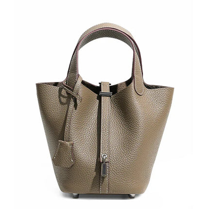 Head layer cowhide bucket bag women's leather high-end handbag - tugranalmacen.com