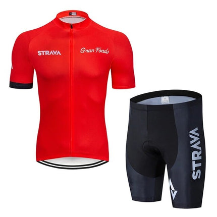Conjunto de ciclismo de verano STRAVA Pro Team con badana de gel