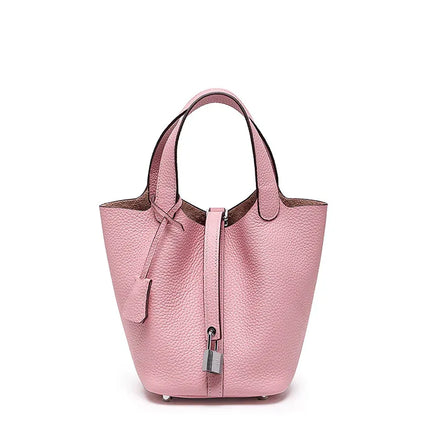 Head layer cowhide bucket bag women's leather high-end handbag - tugranalmacen.com