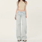 Women's Low Waist Light Color Straight Leg Jeans Slimming Floor-Length Pants - tugranalmacen.com