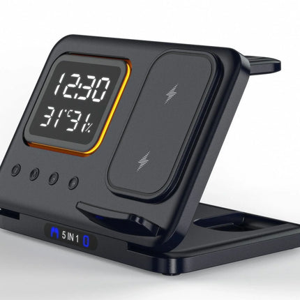 Cargador Inalambrico 5 en 1 Smartphone Reloj Auriculares
