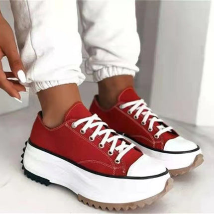 Zapatillas unisex de lona con suela gruesa para uso diario
