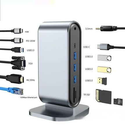 Estación de acoplamiento USB-C de doce puertos - tugranalmacen.com