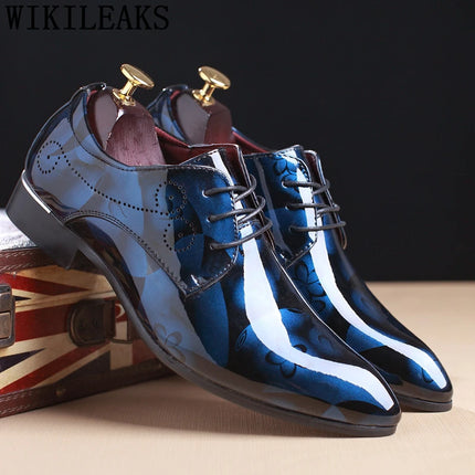 Zapatos de vestir para hombre diseño floral color oro