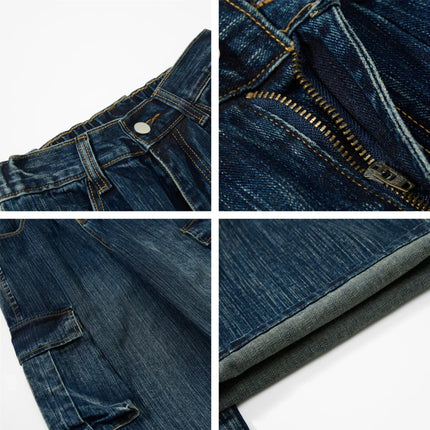 Pantalones vaqueros cargo, estilo retro americano