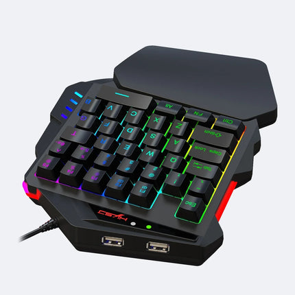 Teclado para juegos de una mano V500 con iluminación RGB y convertidor integrado compatible con consolas de juegos PS3 y PS4 - tugranalmacen.com