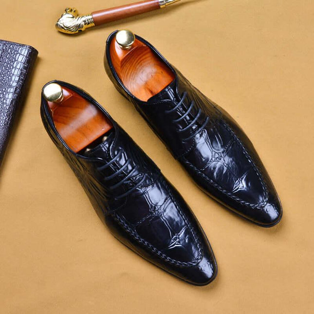 Zapatos Oxford de Cuero Premium para Hombre color Negro
