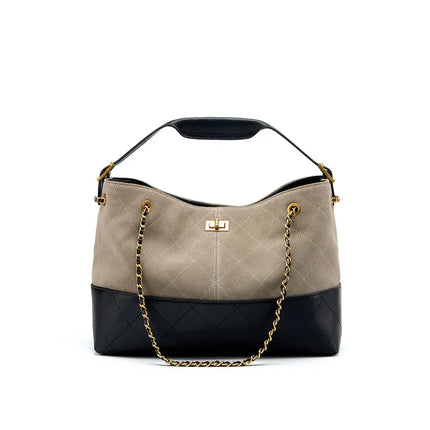Chain shoulder crossbody leather tote bag suede handbag - tugranalmacen.com