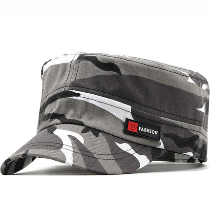 Gorra plana FS para hombre de estilo militar camo