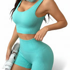 Conjunto deportivo de camiseta de tirantes y shorts en color azul