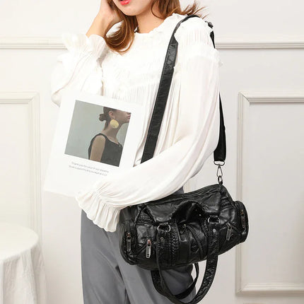 Vintage women's handbag large capacity single shoulder crossbody bag - tugranalmacen.com