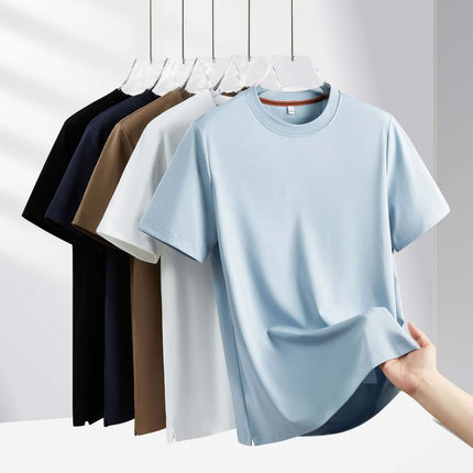 Camiseta básica de cuello redondo para hombre - Algodón suave y cómoda