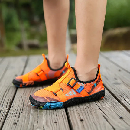 Zapatillas Escarpines unisex antideslizantes naranjas, material sintético, estilo deportivo