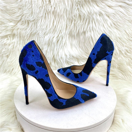 Zapatos de tacón alto azul Tikicup para eventos formales