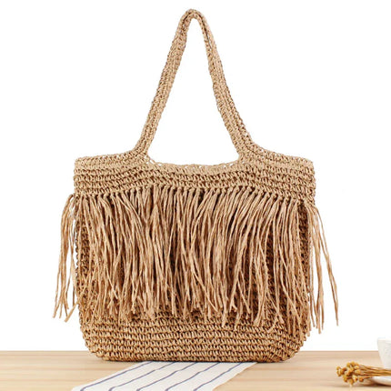 Beach Resort Chic: Handwoven Tassel Bag - Stylish, Spacious, and Versatile Crossbody Bag - tugranalmacen.com